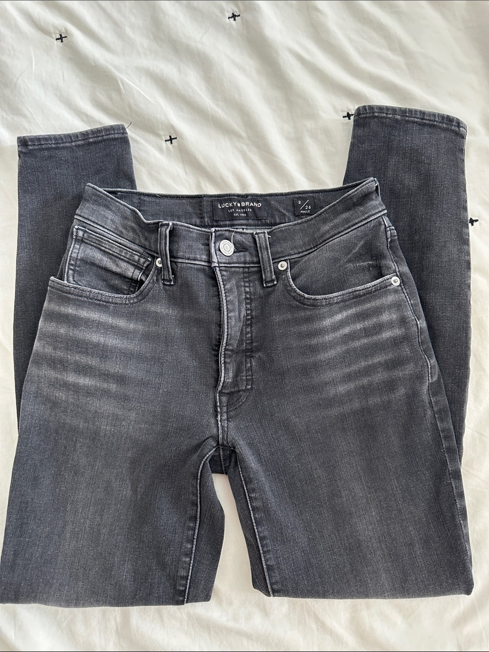 Lucky Brand Women's Washed Charcoal Skinny Jeans